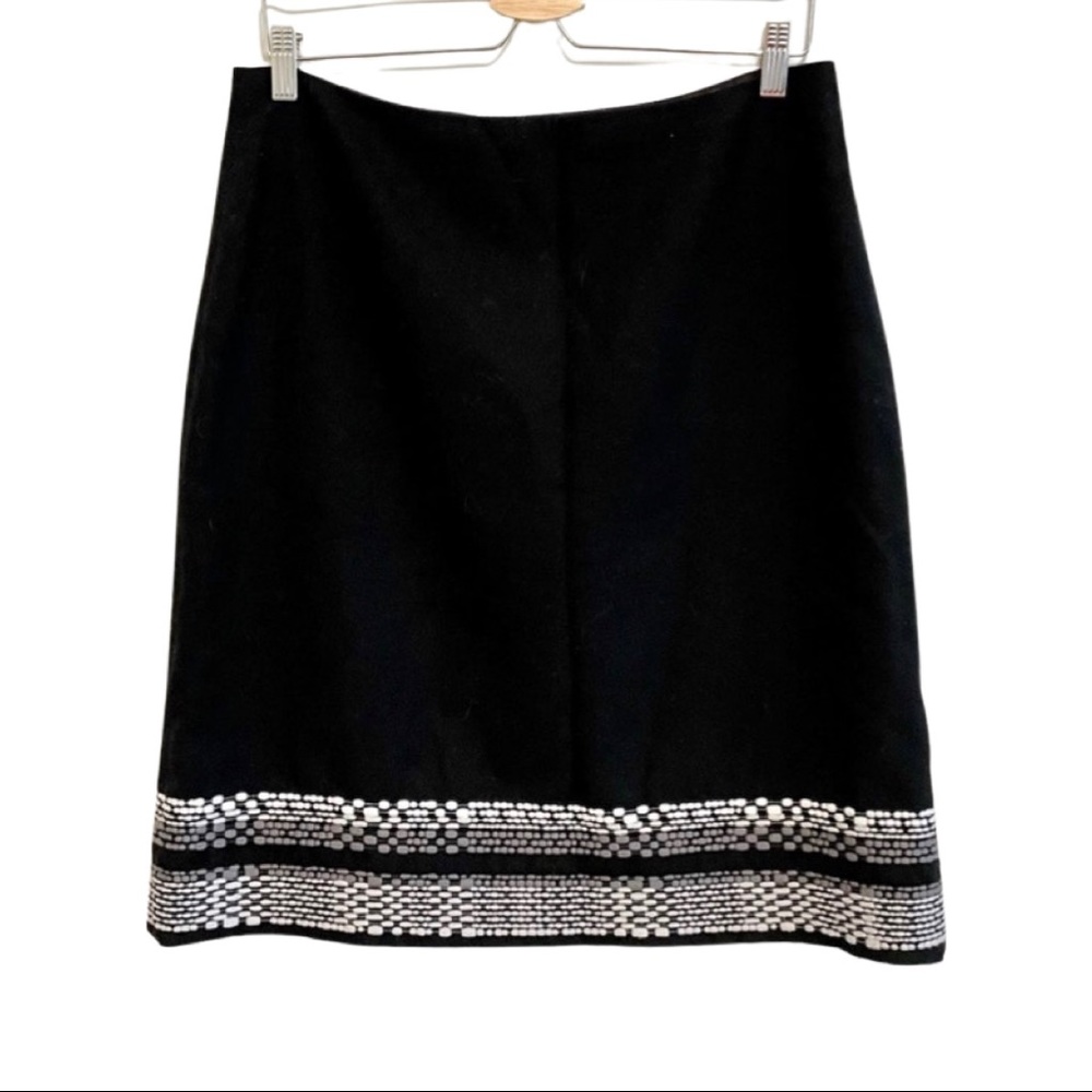Boden Wool Blend Skirt Embroidered Skirt Work Office Career